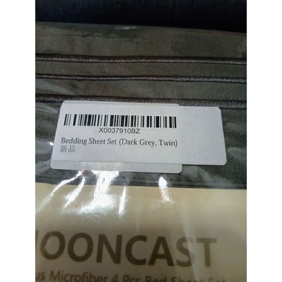 Twin Bed Sheets Set. NIP. Dark Gray - Picture 3 of 3
